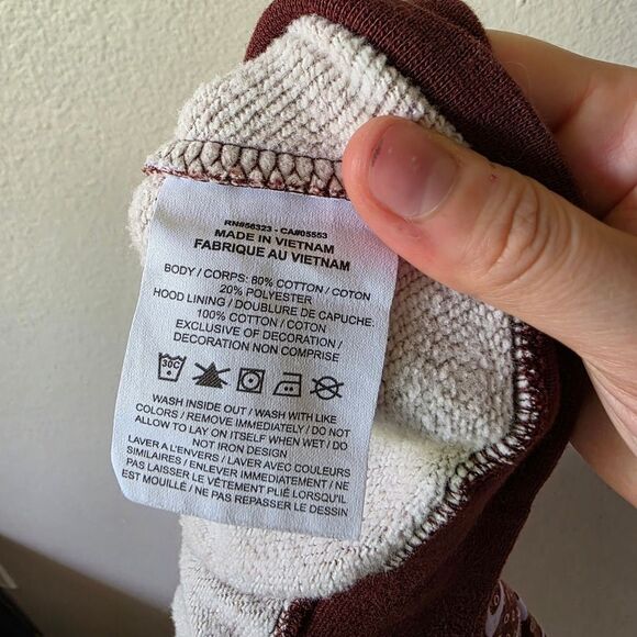 Nike Maroon and Lilac Monogram Hoodie Sweater Size Medium Real Housewives - Picture 5 of 6